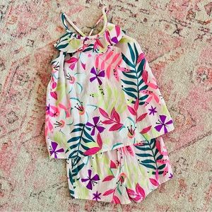 24M Jumping Beans Pink Botanical Summer Tank & Short Set